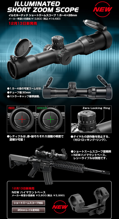 東京マルイ イルミネーテッド ショートズームスコープ（1.5～4倍 